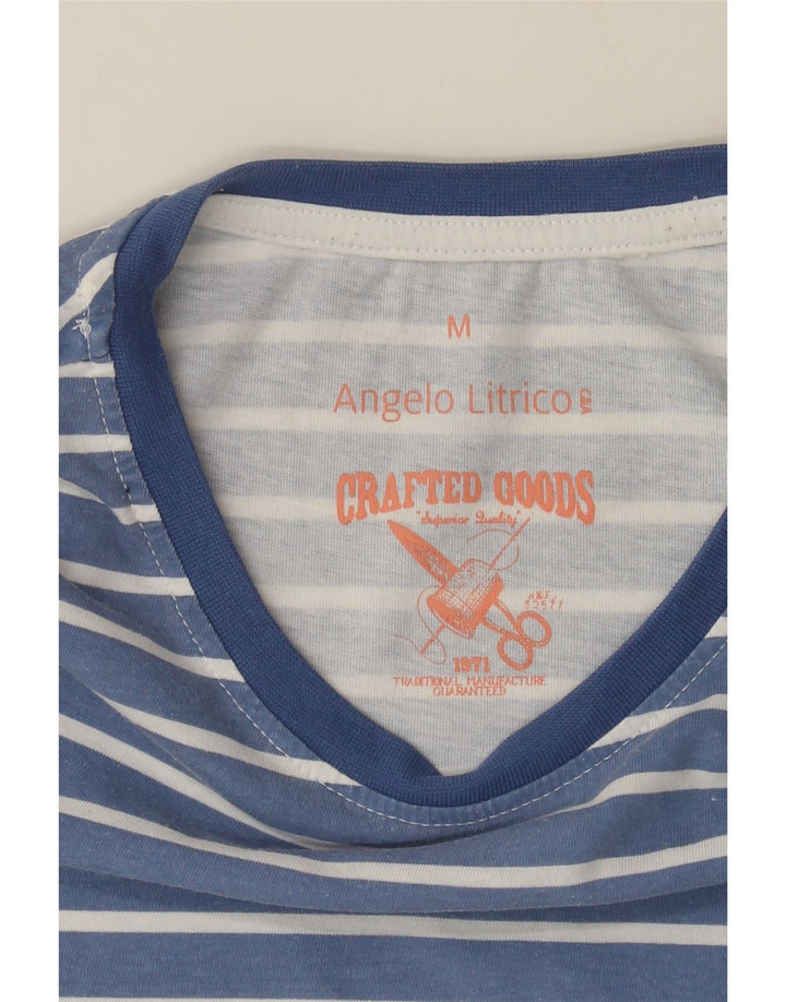 ANGELO LITRICO Mens T-Shirt Top Medium Blue Colourblock Vintage Angelo Litrico and Second-Hand Angelo Litrico from Messina Hembry 
