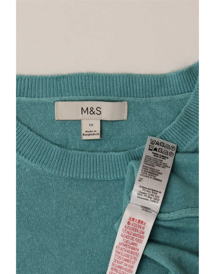 Marks & Spencer Damen-Pullover mit U-Boot-Ausschnitt, UK 12, Mittelblau, Acryl