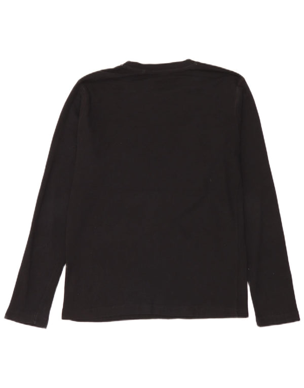 Guess Damen-Top mit Grafik, langärmlig, UK-Größe 44, Größe L, Schwarz, Baumwolle