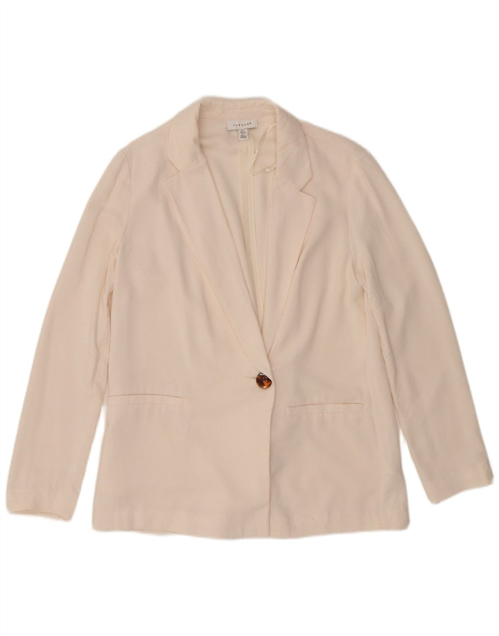 Topshop Damen-Blazer mit 1 Knopf, übergroß, Gr. 8, gebrochenes Weiß