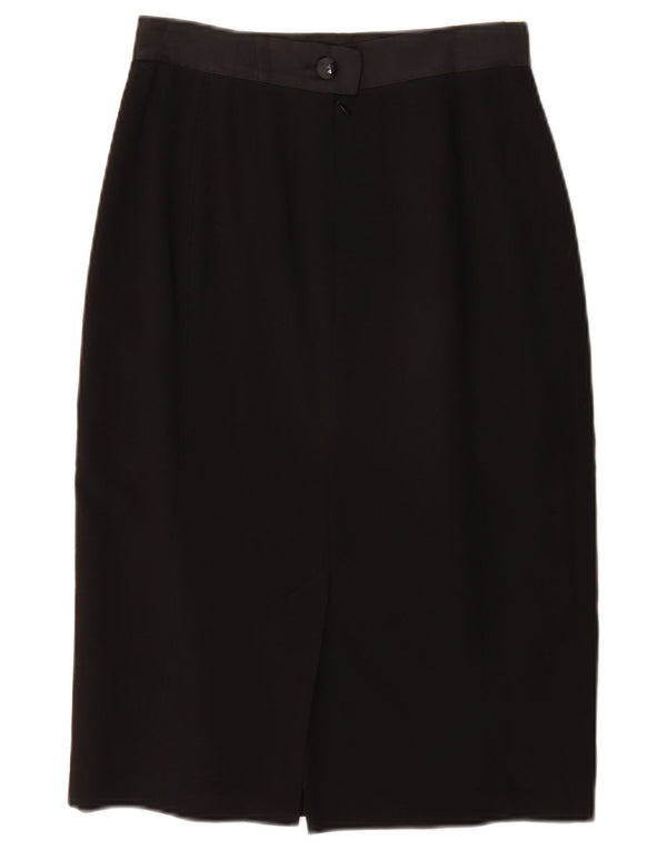 Laurel Damen Bleistiftrock EU 36 Small W26 Schwarz Schurwolle