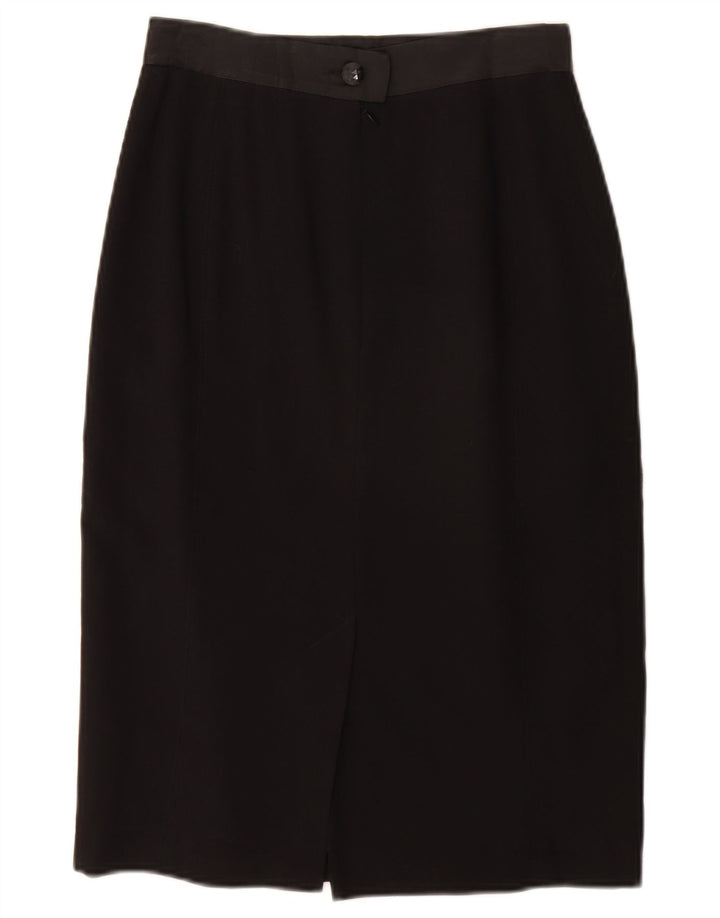 Laurel Damen Bleistiftrock EU 36 Small W26 Schwarz Schurwolle