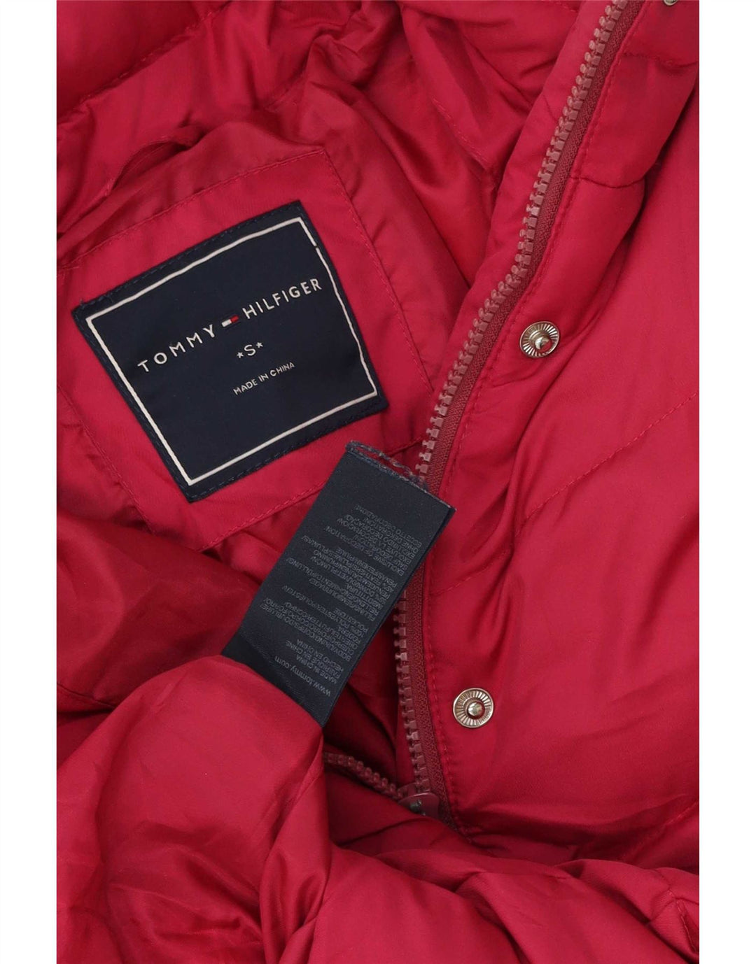 Tommy Hilfiger Damen-Kapuzenjacke, wattiert, Gr. 10, Größe S, rosa, Polyester