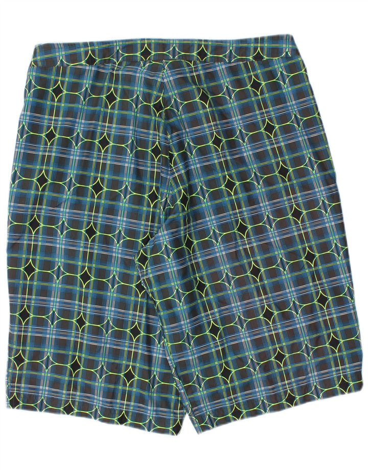 Nike Herren-Badeshorts aus mittelblau kariertem Polyester