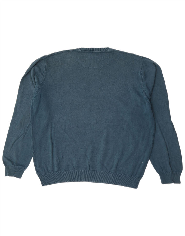 Marks & Spencer Herren-Pullover mit Rundhalsausschnitt, reguläre Passform, XL, Blau, Baumwolle