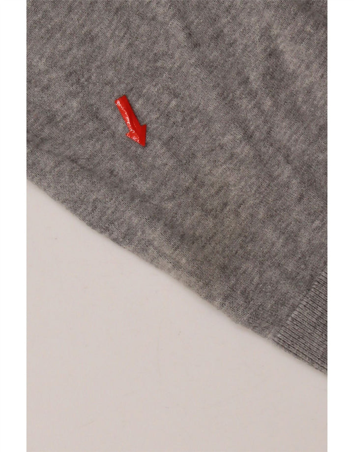 TOMMY HILFIGER Herren-Pullover mit V-Ausschnitt, klein, grau gefleckte Baumwolle