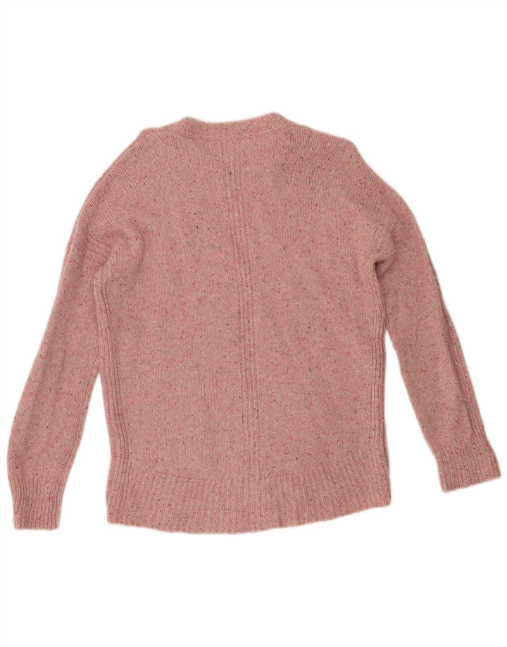JOHN LEWIS Womens Crew Neck Jumper Sweater UK 12 Medium Pink Flecked