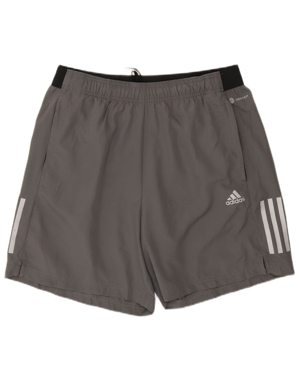 Adidas Herren Aeroready Sportshorts, großes graues Colourblock-Polyester