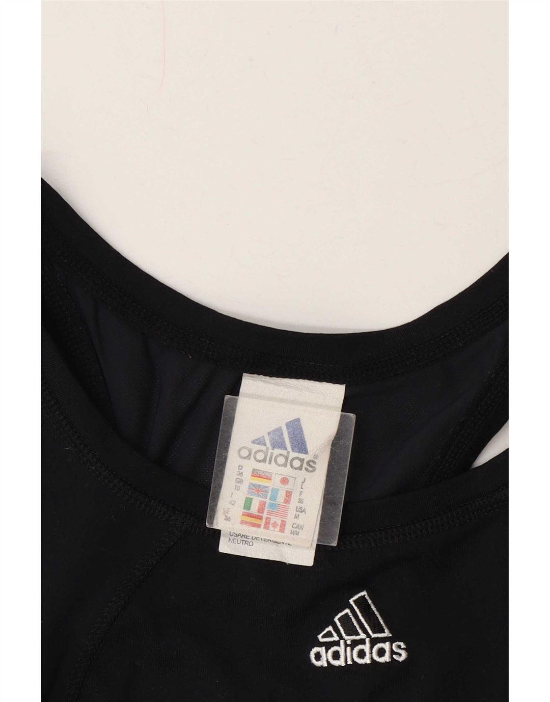 Adidas Damen Crop Vest Top UK 10 Small Schwarz Polyamid
