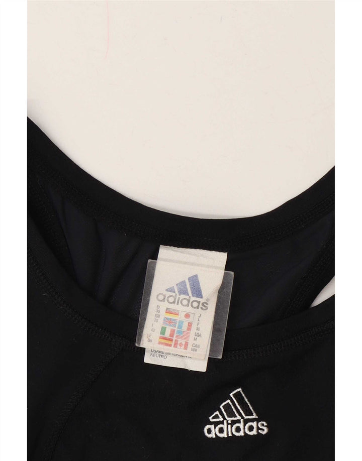 Adidas Damen Crop Vest Top UK 10 Small Schwarz Polyamid