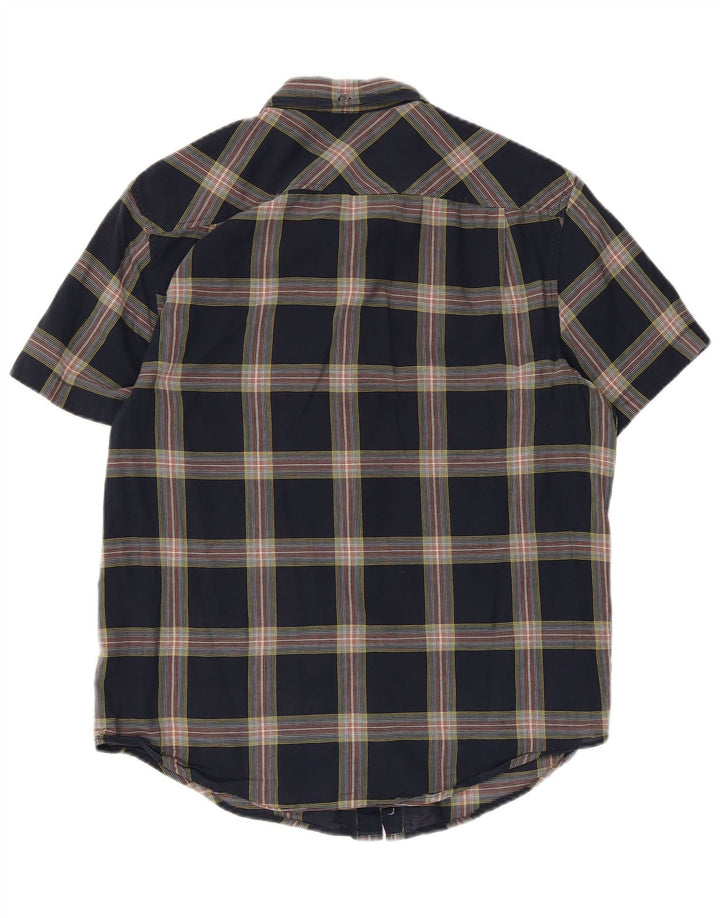 Penguin Herren Heritage Slim Fit Kurzarmhemd Mittelblau kariert