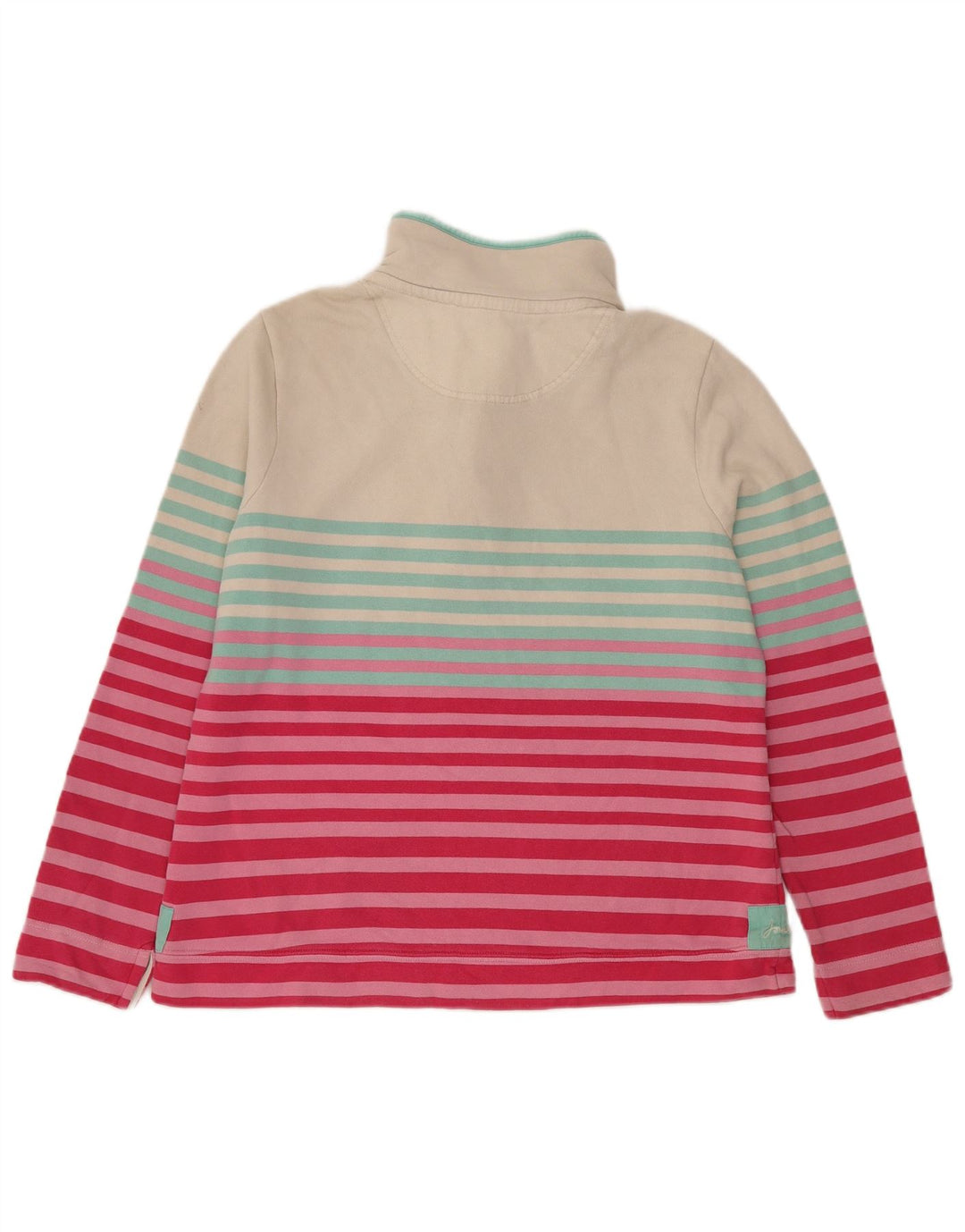 Joules Damen-Sweatshirt mit Knopfkragen, Gr. 40, Größe L, weiß gestreift