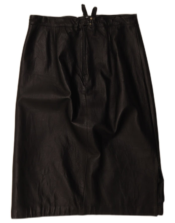 Vintage Damen Lederrock W28 Medium Schwarz
