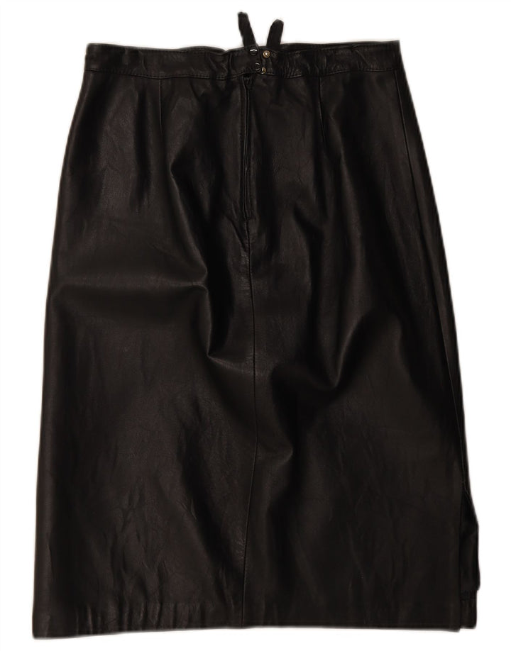 Vintage Damen Lederrock W28 Medium Schwarz