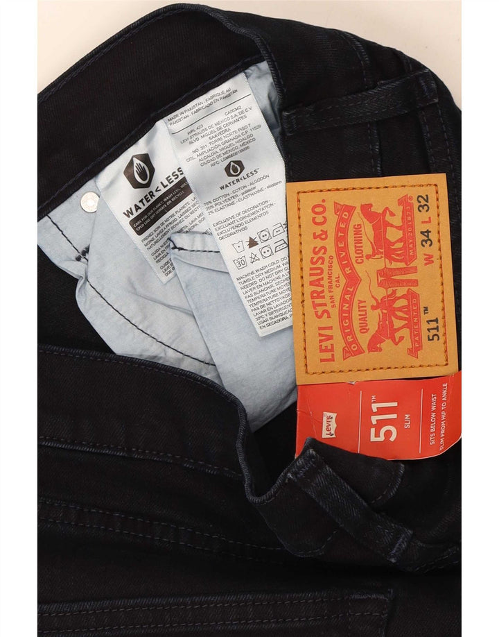 Levi's Damen 511 Slim Jeans W34 L28 Marineblaue Baumwolle