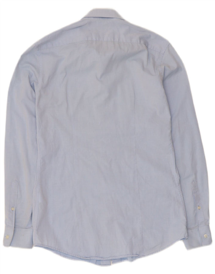 Reiss Herren-Slim-Fit-Hemd, klein, aus blauer Baumwolle