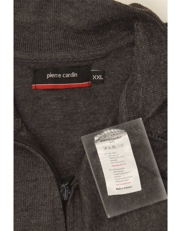 Pierre Cardin Herren-Sweatshirt mit Reißverschluss am Hals, 2XL, graue Baumwolle