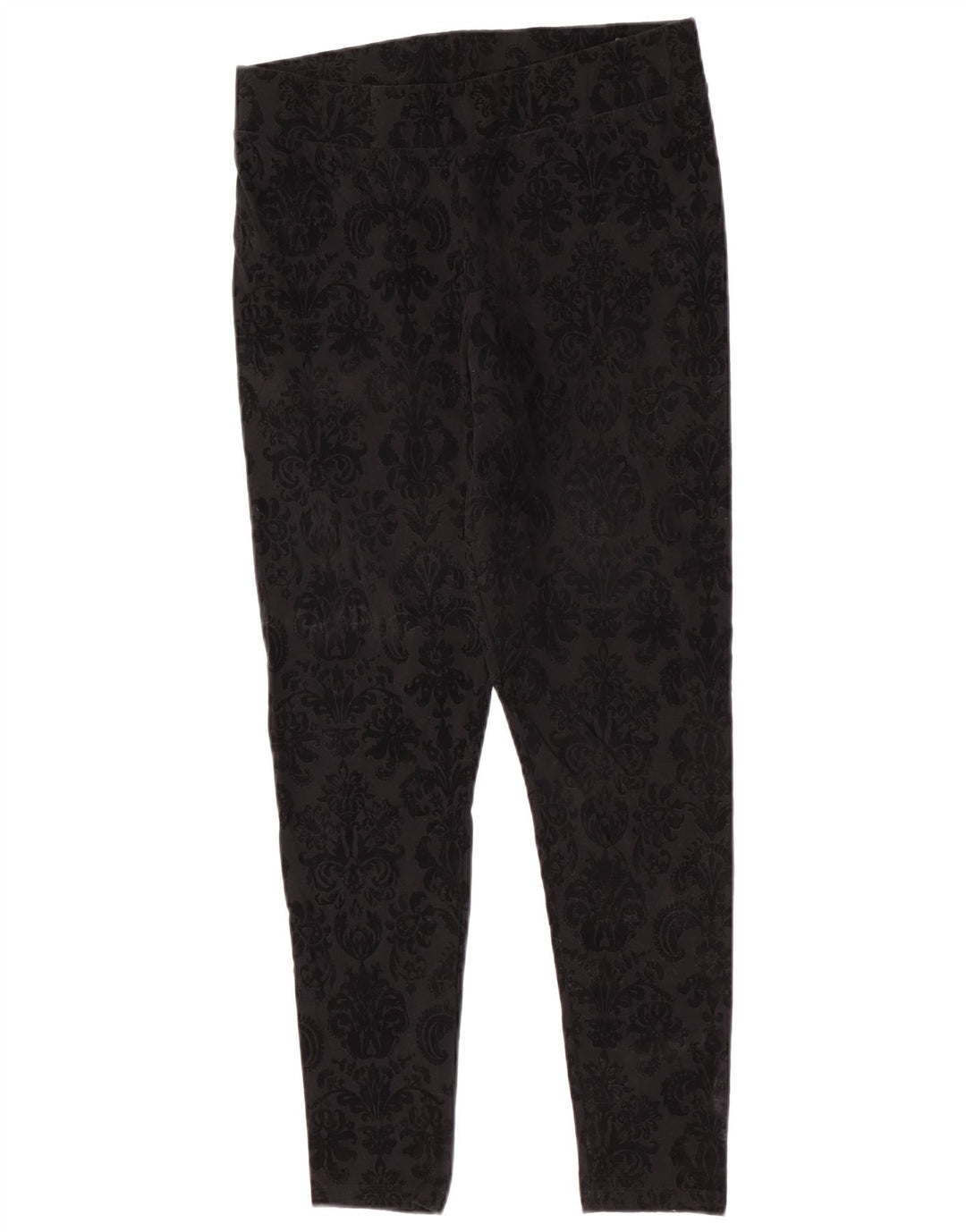 Marks & Spencer Damen Leggings UK 14 Mittelschwarze Paisley-Baumwolle