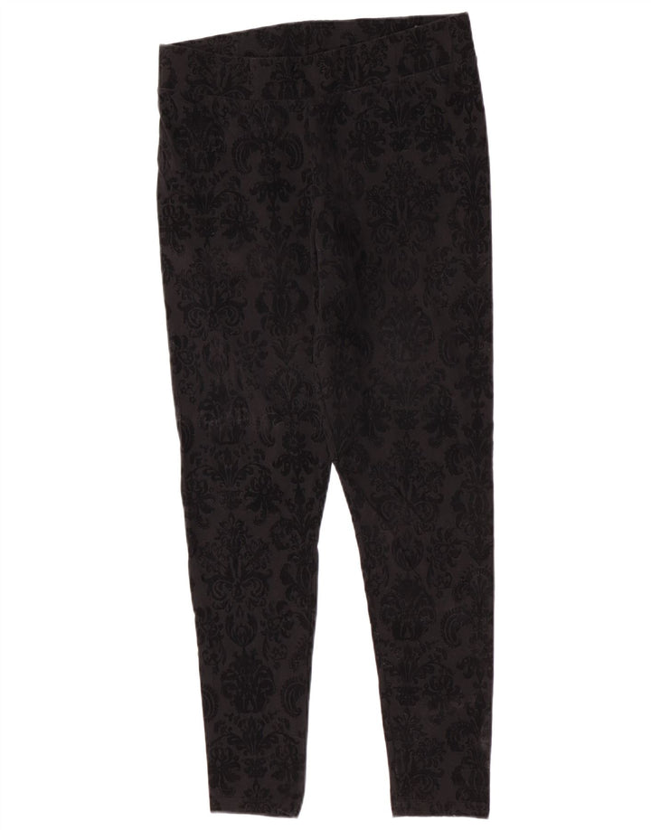 Marks & Spencer Damen Leggings UK 14 Mittelschwarze Paisley-Baumwolle