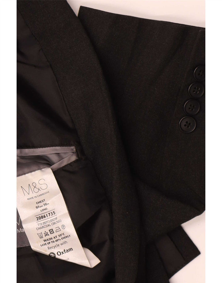 Marks & Spencer Herren Longline 2 Button Blazer Jacke UK 38 Mittelgrau