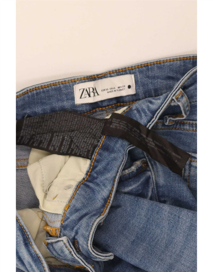 Zara Damen Schlagjeans EU 38 Small W28 L32 Blaue Baumwolle
