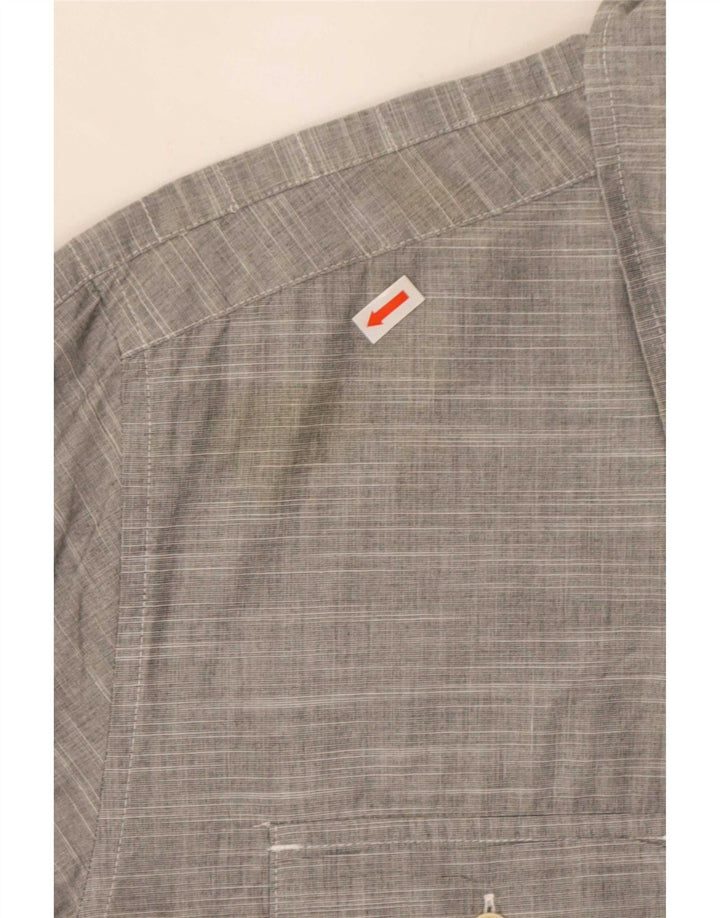 Quiksilver Herrenhemd XL grau gestreift aus Baumwolle