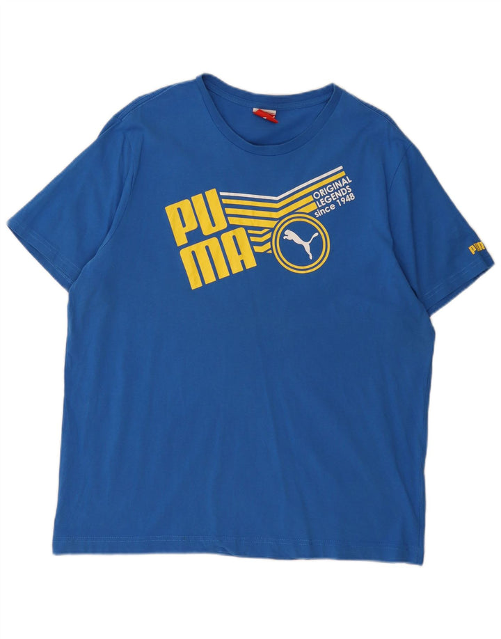 PUMA Herren Grafik T-Shirt Top XL Blau