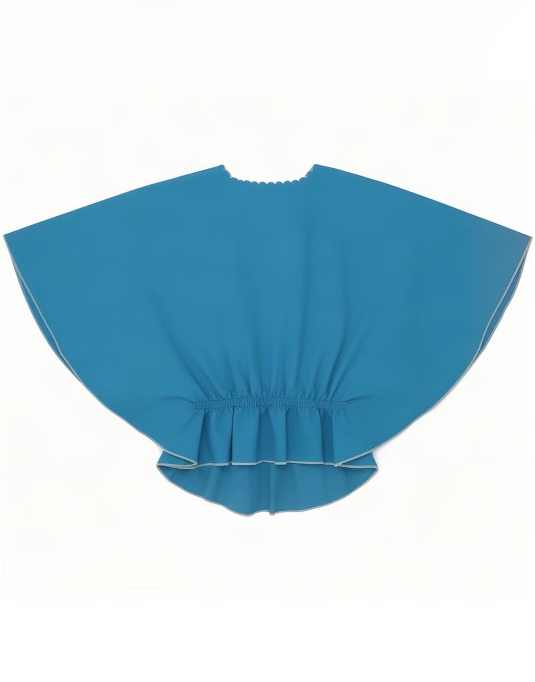 Vintage Damen Fledermaus-Top UK 12 Mittelblau geblümt