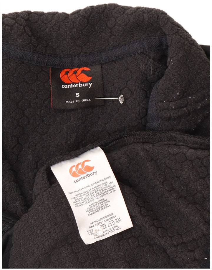 Canterbury Herren-Sweatshirt mit Reißverschluss am Hals, Größe S, Schwarz, Polyester