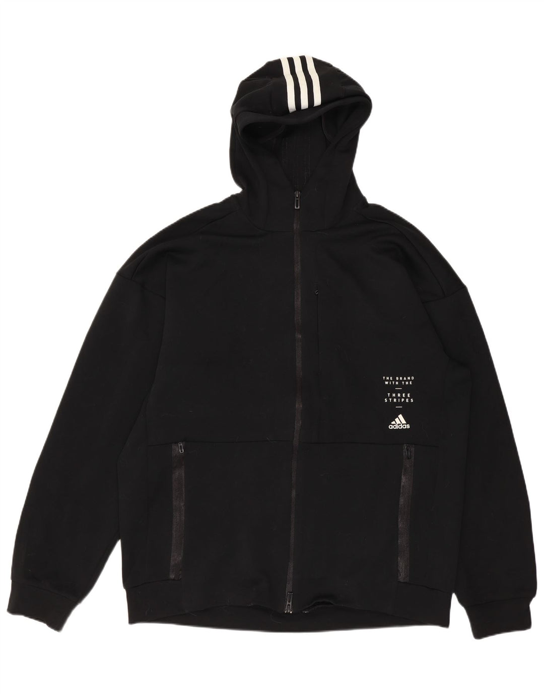 ADIDAS Herren Climalite Graphic Zip Hoodie Pullover Medium Schwarz Polyester