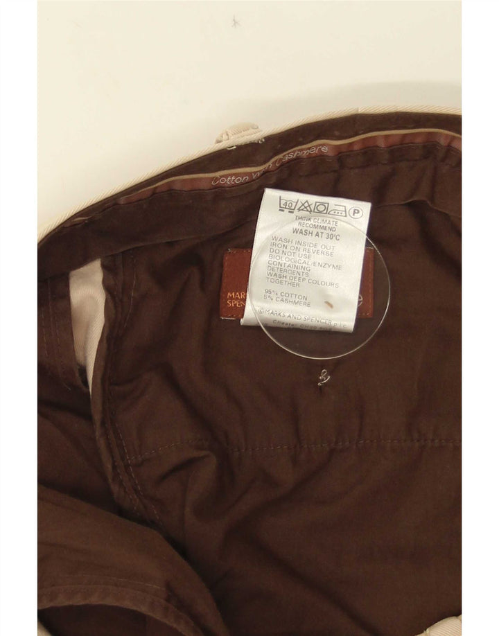 Marks & Spencer Herren-Anzughose mit Pegged-Anzug, W40, L33, beige Baumwolle