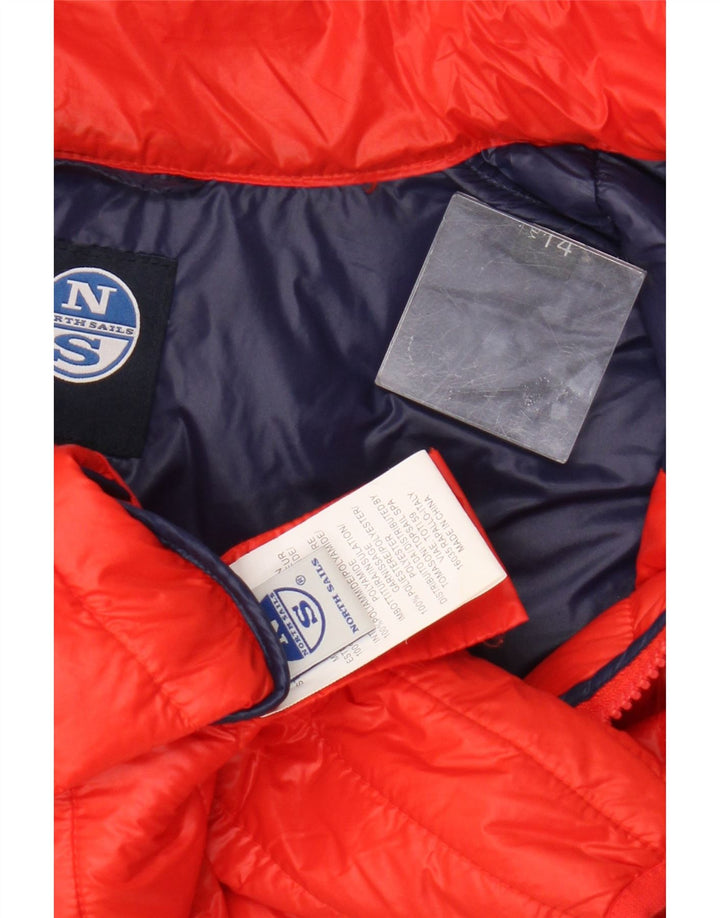 Wattierte Weste für Mädchen von North Sails, 13–14 Jahre, orangefarbenes Colourblock-Polyamid