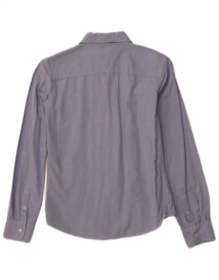 TOMMY HILFIGER Damen Hemd UK 10 Small Blaue Baumwolle