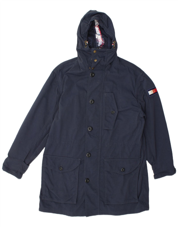 Tommy Hilfiger Herren-Regenjacke mit Kapuze, UK 38, mittelmarineblau, Polyamid