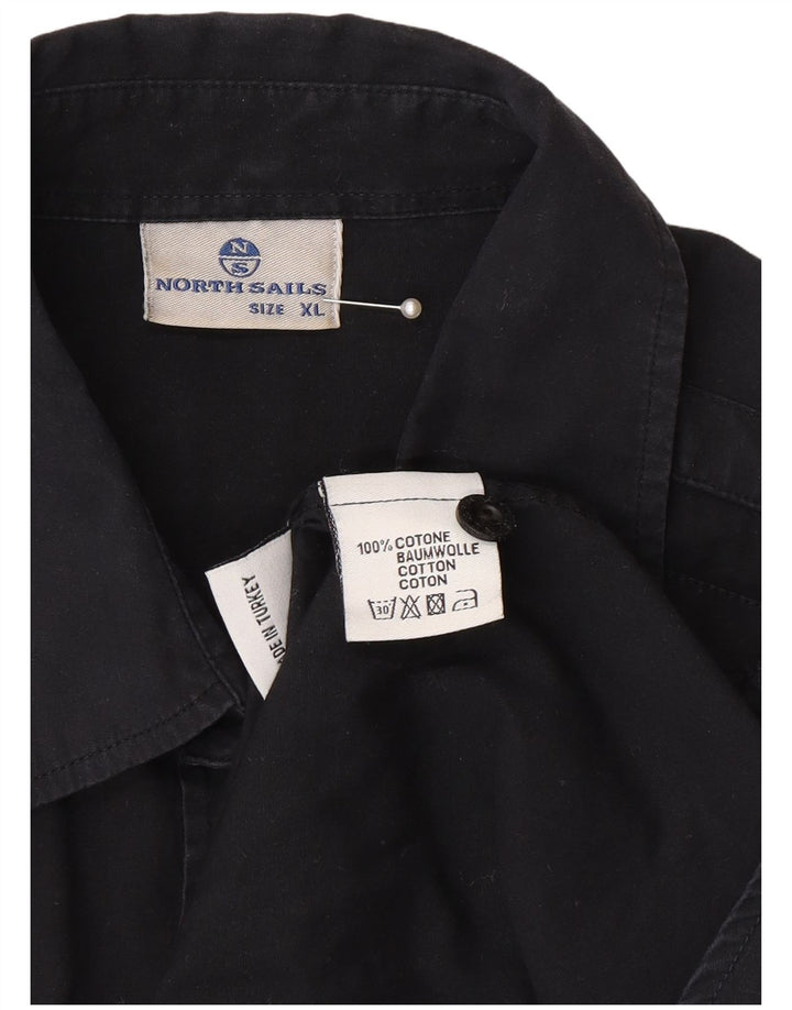 North Sails Herren-Grafikhemd XL aus schwarzer Baumwolle