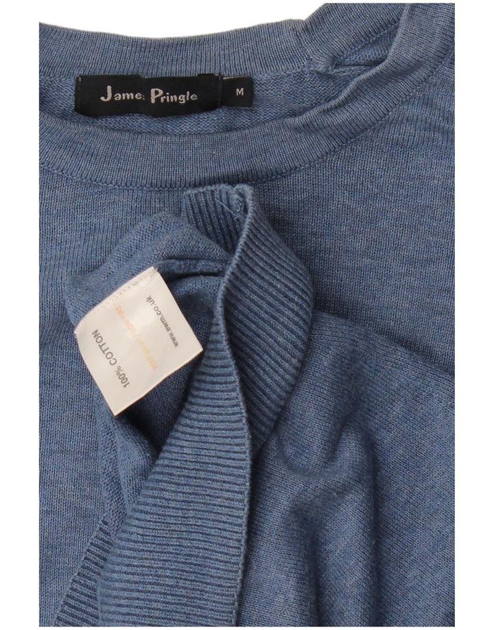 JAMES PRINGLE Herren-Pullover mit Rundhalsausschnitt, entspannte Passform, mittelblaue Baumwolle
