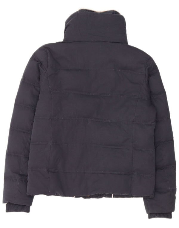 FAT FACE Womens Padded Jacket UK 12 Medium Navy Blue Polyester