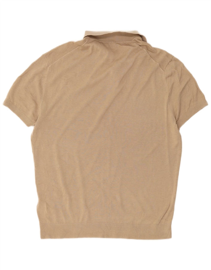 Zara Herren-Poloshirt, große Beige-Baumwolle