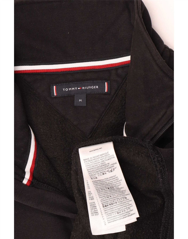 Tommy Hilfiger Herren-Sweatshirt mit grafischem Reißverschluss, mittlerer schwarzer Baumwolle
