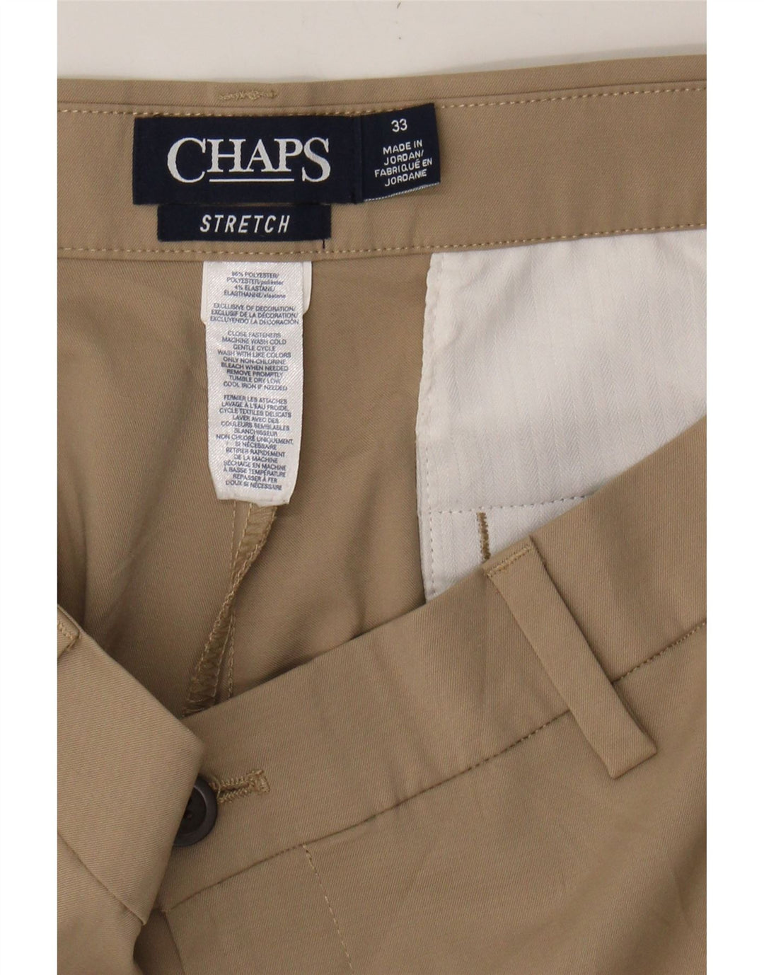 CHAPS Mens Chino Shorts W33 Medium  Brown Polyester Vintage Chaps and Second-Hand Chaps from Messina Hembry 