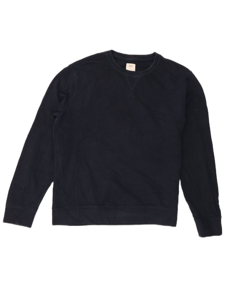 Marks & Spencer Herren-Sweatshirt, Pullover, groß, marineblau, Baumwolle