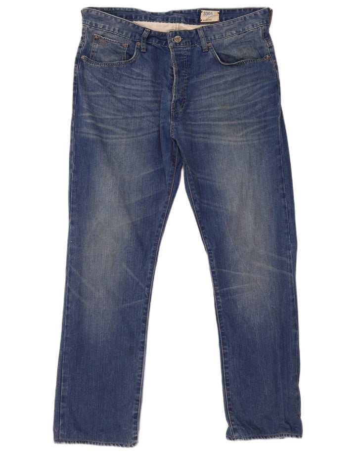 G-Star Herren Slim Jeans W38 L32 Blaue Baumwolle