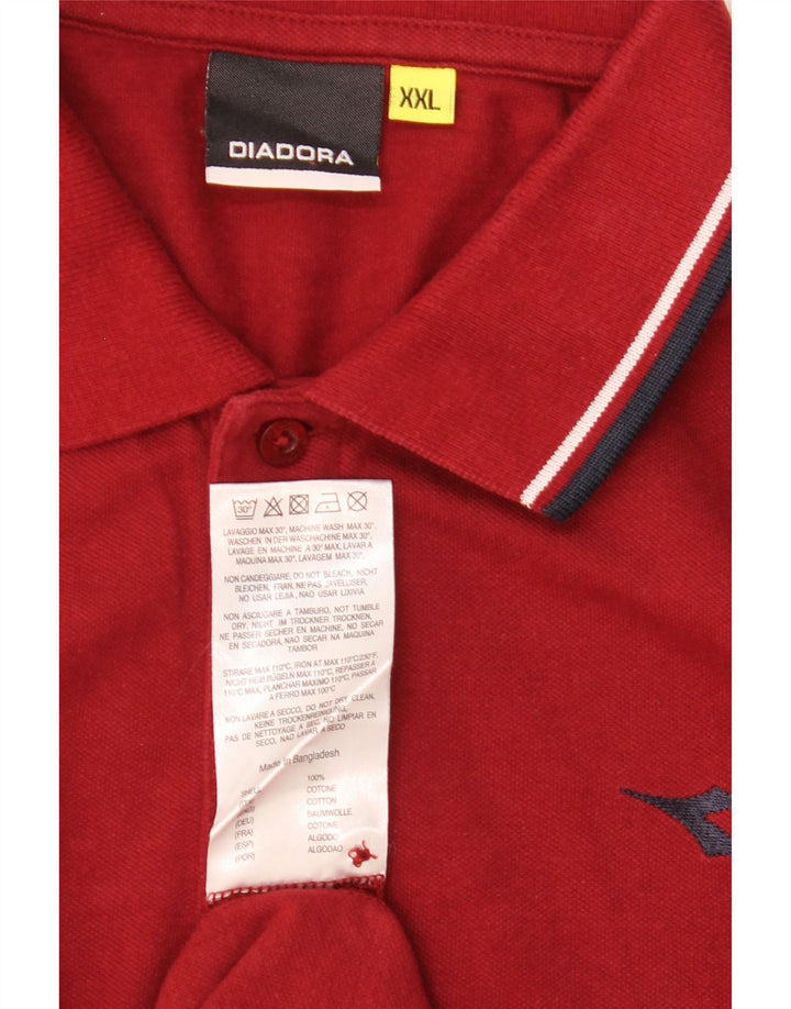 DIADORA Herren-Poloshirt 2XL, kastanienbraune Baumwolle
