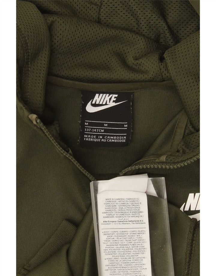 Nike Jungen-Kapuzenpullover mit Reißverschluss, 10–11 Jahre, mittelgroßes Khaki-Polyester