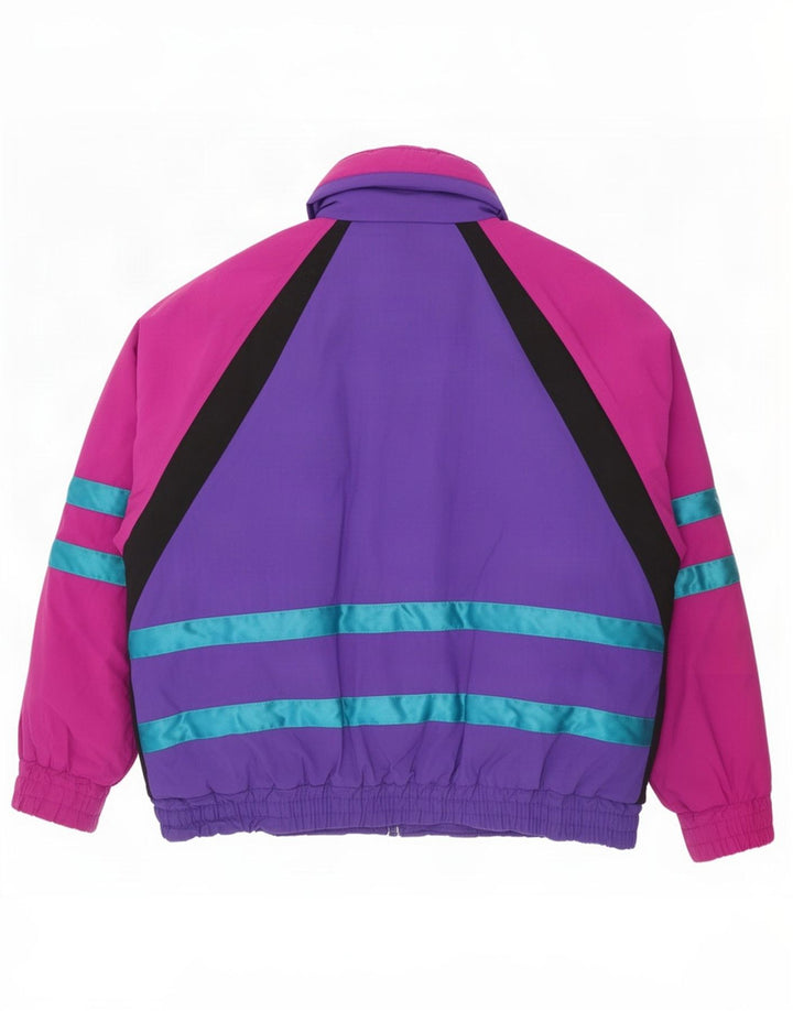 Vintage Herren Skijacke UK 40 Großes mehrfarbiges Colourblock-Nylon