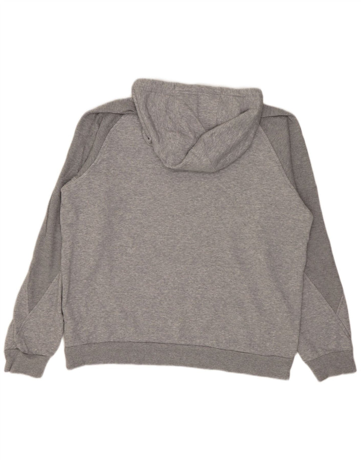 Adidas Herren Kapuzenpullover Mittelgrau gefleckte Baumwolle