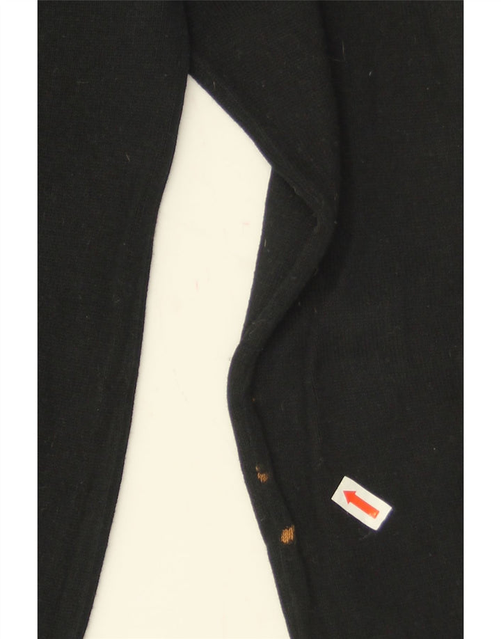 Zara Damen-Pullover mit V-Ausschnitt, UK 12, mittelschwarz, Baumwolle