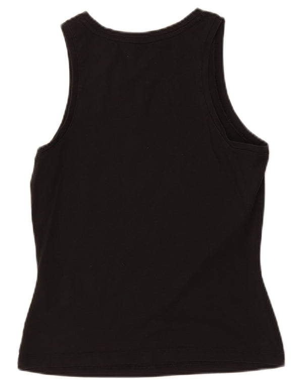 Adidas Damen Graphic Vest Top UK 8/10 Small Schwarz Baumwolle