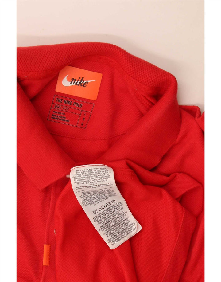Nike Herren Dri Fit Poloshirt, große rote Baumwolle