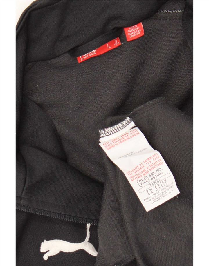Puma Jungen Grafik-Trainingsanzug-Top-Jacke, 13–14 Jahre, schwarzes Polyester